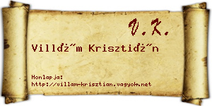 Villám Krisztián névjegykártya